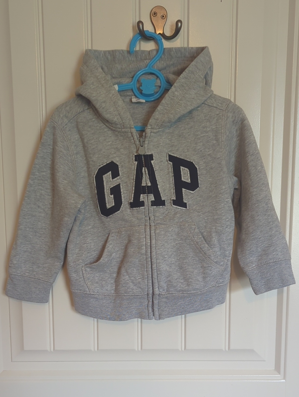 Baby GAP Gray Hoodie with Navy Logo